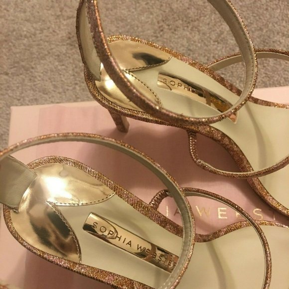 SOPHIA WEBSTER Rosalind Mid Heel Sandal Rose Gold - Picture 3 of 6